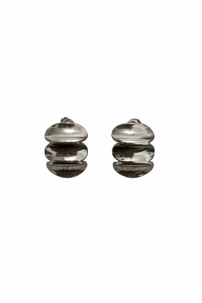 Aretes Pebble plateados