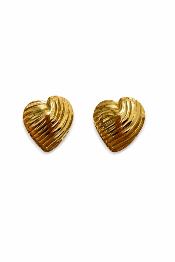 Aretes Corazón Ondas detalle